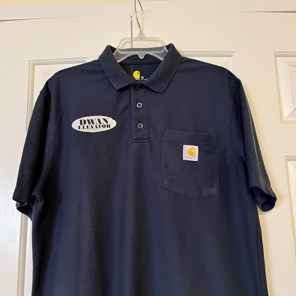 Carhartt Original Fit Navy Blue Short Sleeve Polo Top 3-button collar. Medium
